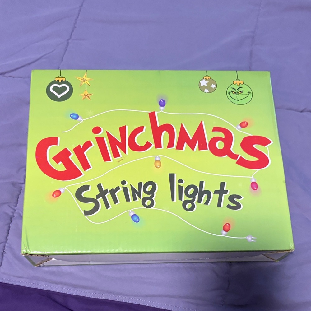 Grinchmas String Lights. Takes 3 double A batteries, not included.